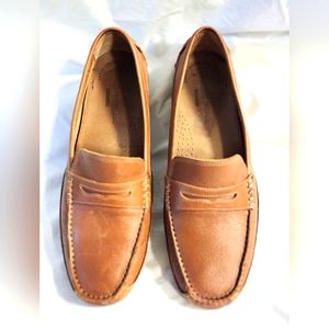 Men's Rockport Penny Drivers Genuine Tan/Brown Leather Size 13